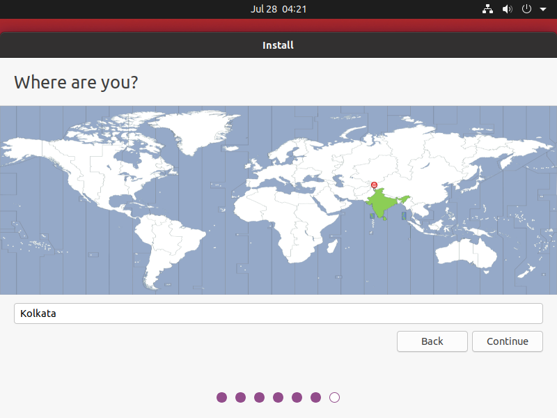 choose your location for setting time