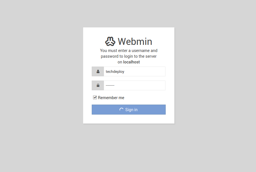 webmin default login