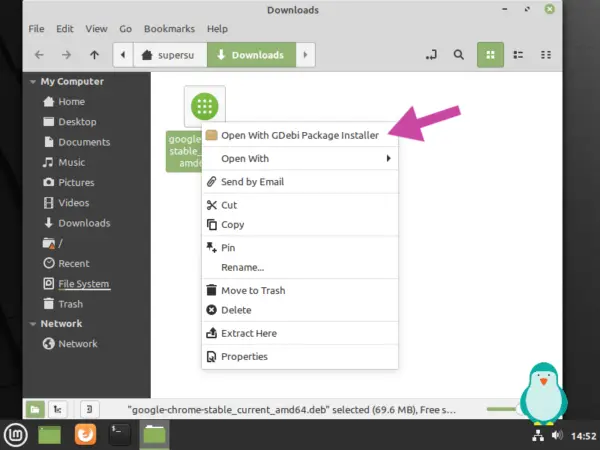 how to install google chrome on linux mint