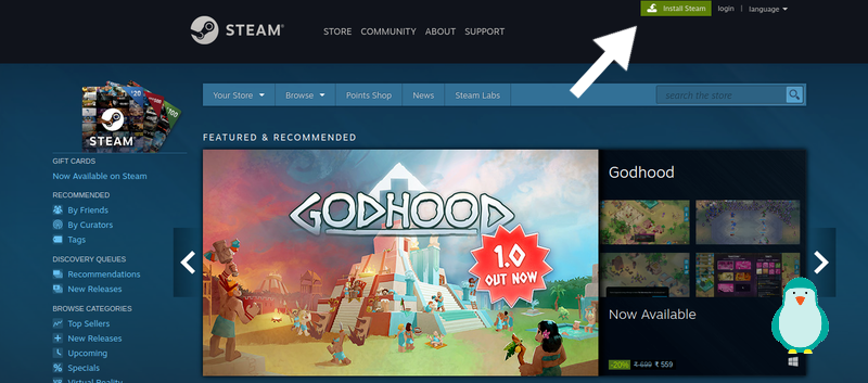 go to https://store.steampowered.com/ 