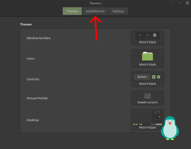 add themes in linux mint