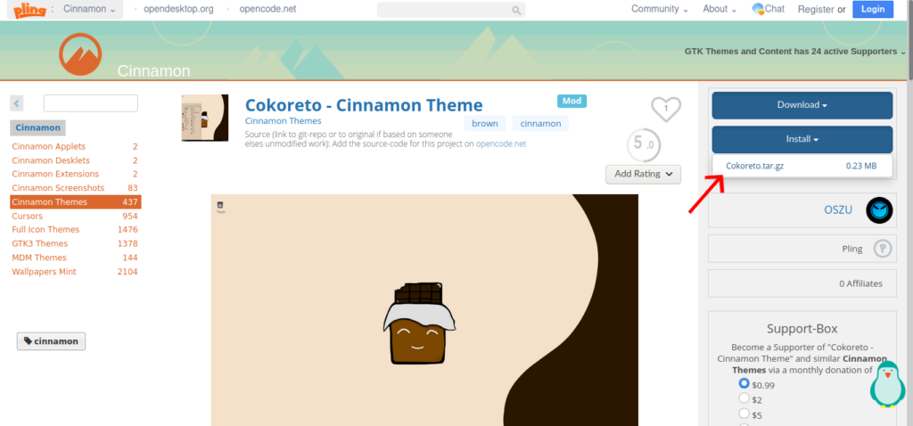 download a good theme of your choice for cinnamon