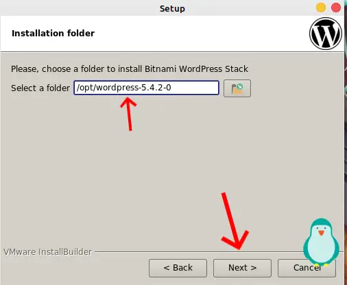 choose an installation directory for wordpress in linux mint