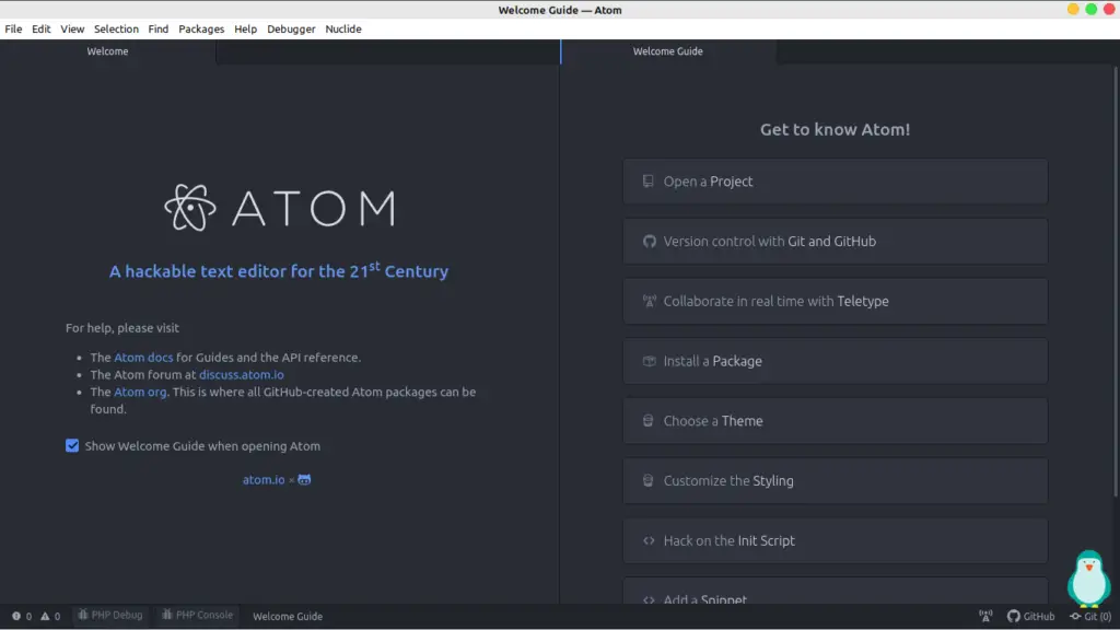 Atom text editor in linux mint 20 and ubuntu 20