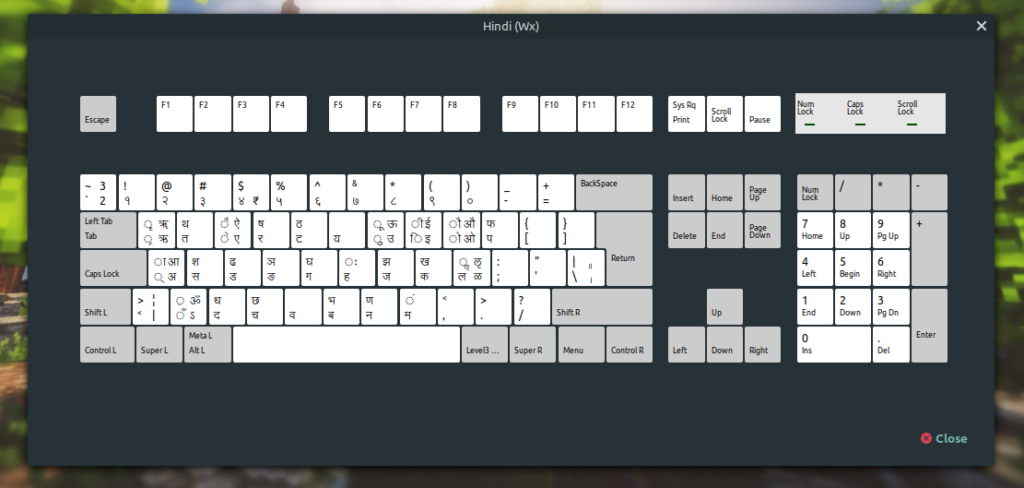 hindi keyboard layout