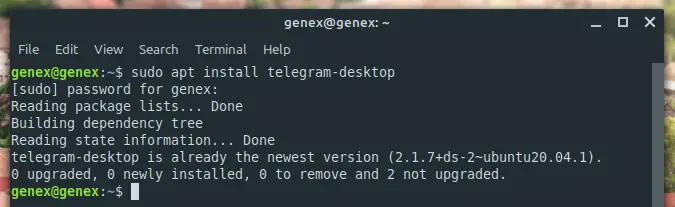 install telegram on linux