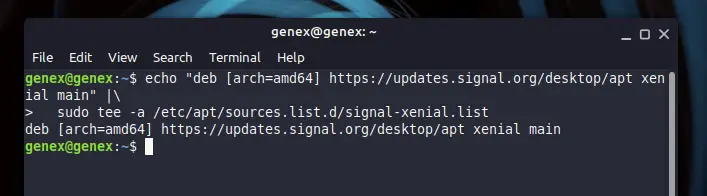 add signal repository to your system