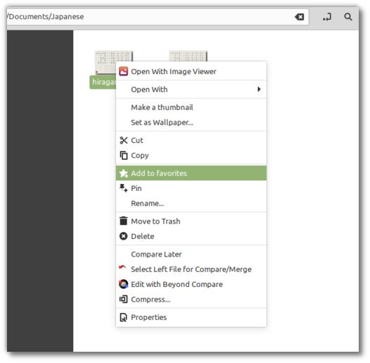 favorites in linux mint 20.1 ulyssa