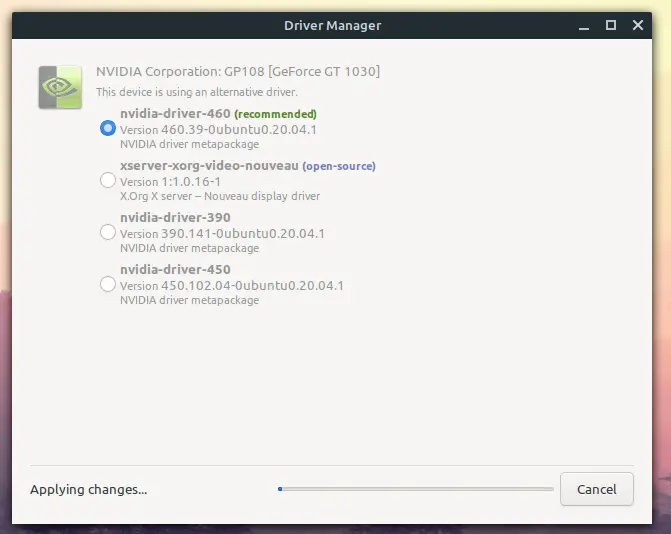 nvidia drivers installed on linux mint