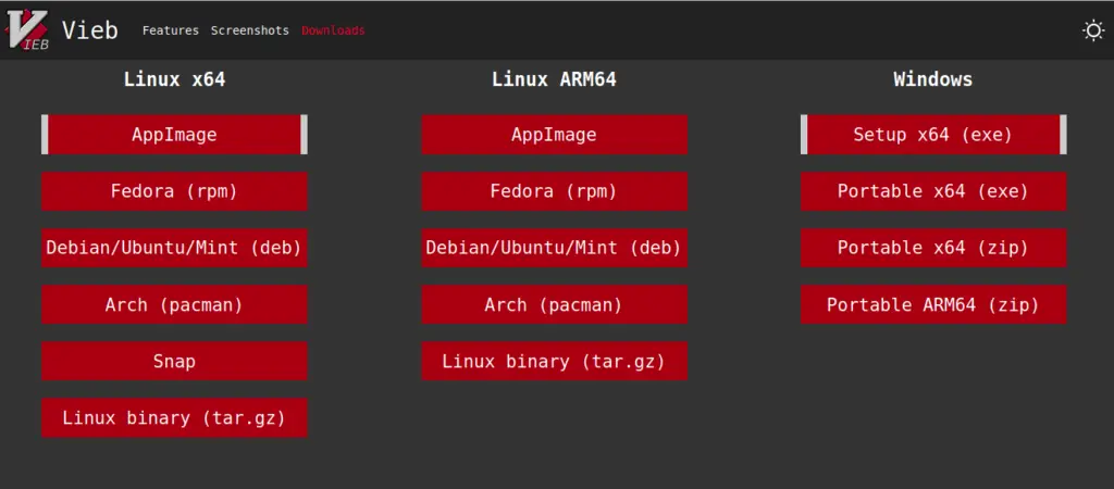 installing Vieb on Linux