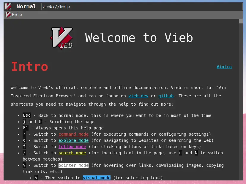 using vieb in linux