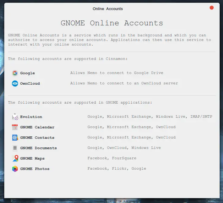 connect your google account to linux mint
