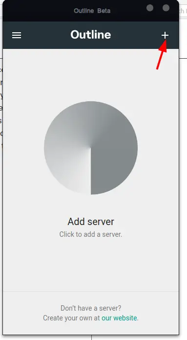 click on the plus sign to add a server
